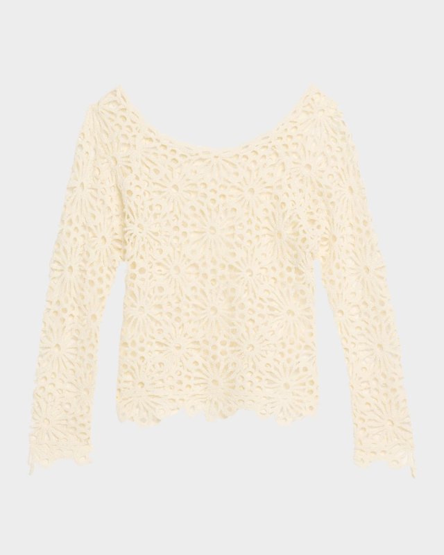 Floral Crochet Raglan Top